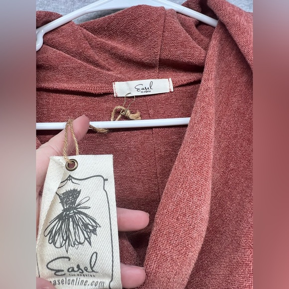 Easel Women's Cowl Neck Sweater in Deep Rust - Picture 2 of 9